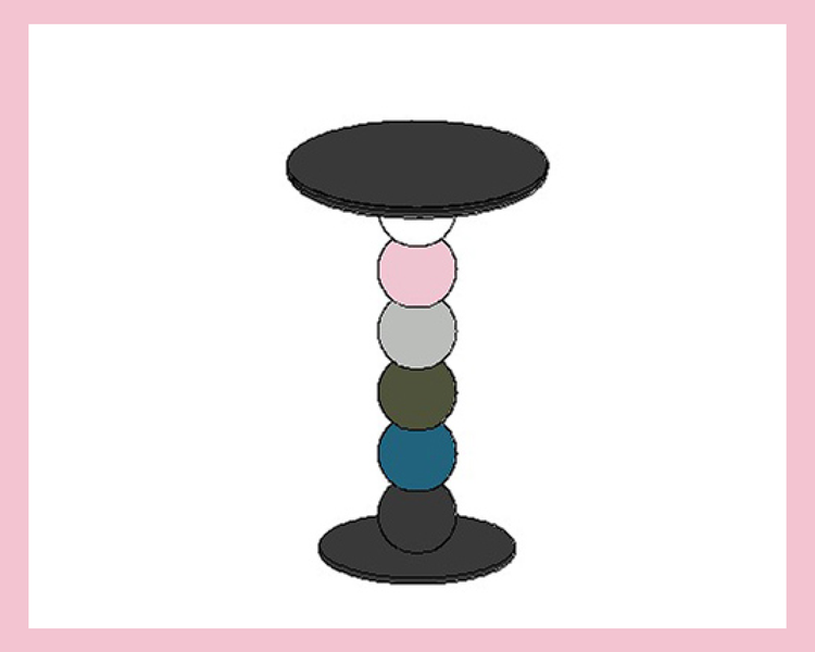 Кофейный столик на разноцветной ножке шар Арт. 9368 Кофейный столик на разноцветной ножке шар Арт. 9368