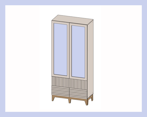 Книжный стеллаж со стеклом Моди Полоски Арт. 9008