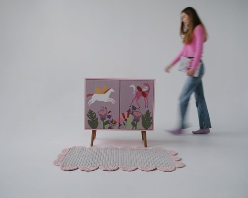 Тумба с принтом "Единороги" в наличии