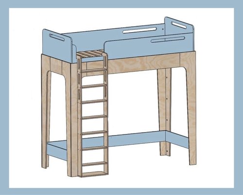 Двухъярусная кровать Куби без нижнего яруса  Чердак Арт. 5364