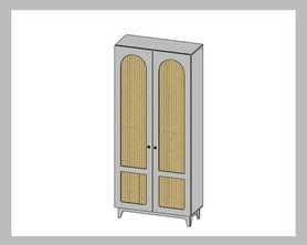 Шкаф с ротанговым полотном Луми Арт. 6207-1