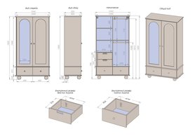 Шкаф детский с зеркалом на ножках шар-2