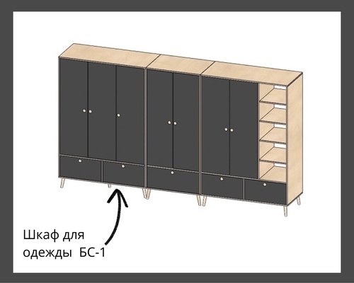 Шкаф для одежды БС-1 Арт. 7596