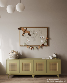 Тумба на 4 секции с ротангом Луми-6