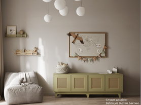 Тумба на 4 секции с ротангом Луми-1