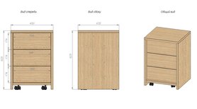 Тумбочка на колесиках Cabinet из шпона дуба-2