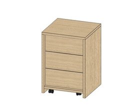 Тумбочка на колесиках Cabinet из шпона дуба-1