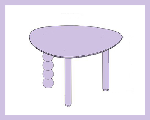 Треугольный стол MON с ножкой Шары Арт.9299