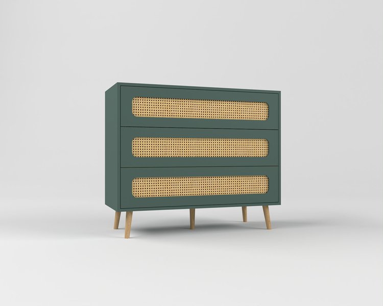 Комод ротанг Луми три ящика