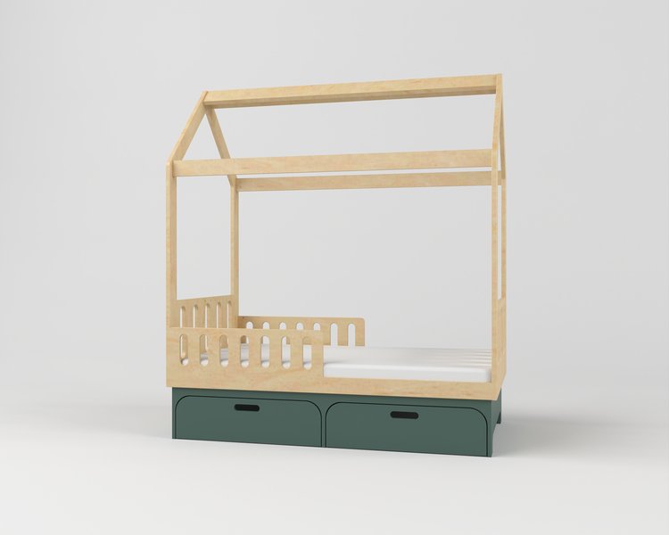 Кровать-домик с ящиками KUBI дом
