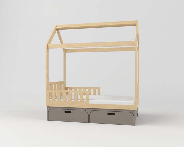 Кровать-домик KUBI дом с ящиками