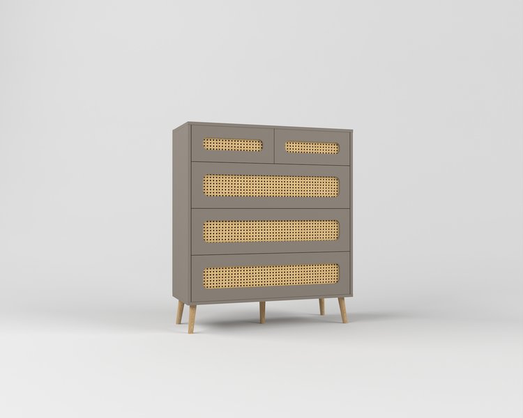 Комод высокий ротанг Луми