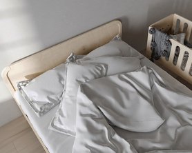 Кровать двуспальная с окантовкой из массива осины-7