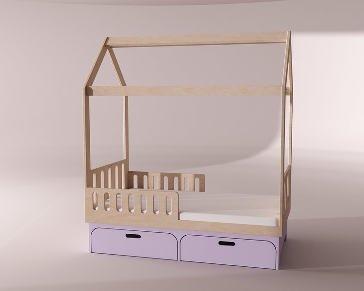 Кровать-домик с ящиками KUBI дом