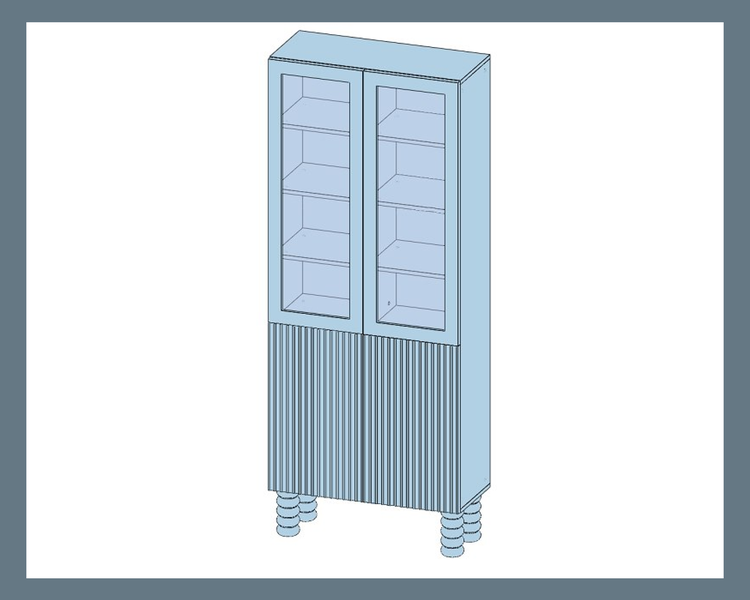 Стеллаж со стеклом на ножках Баум Арт. 9515