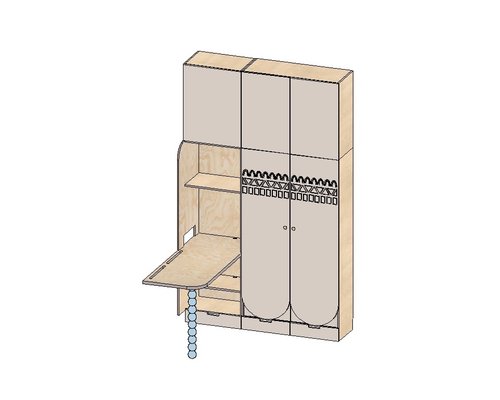 Шкаф со столом Арт. 9760