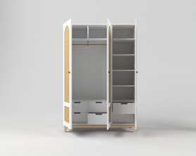 Шкаф с ротанговым полотном 3 дверцы Луми-3