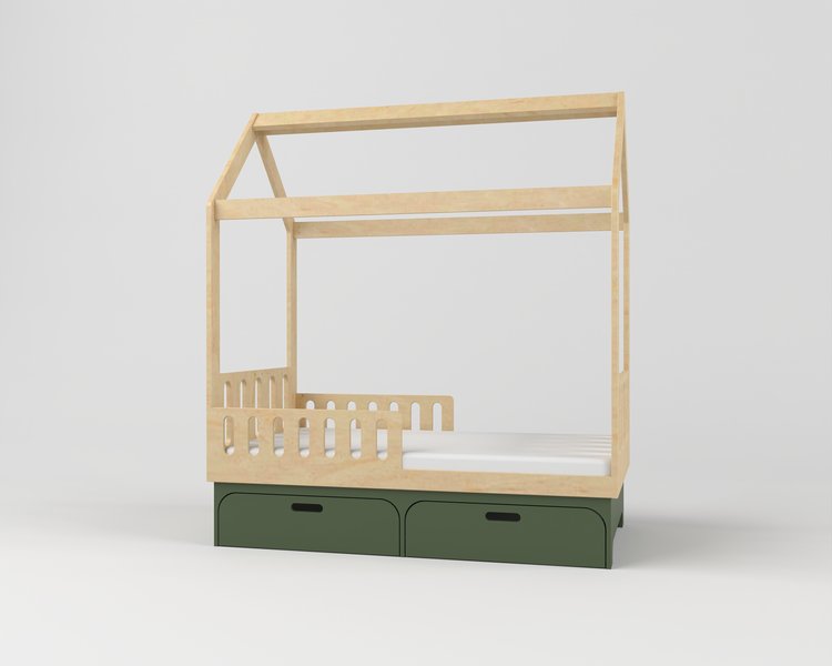 Кровать-домик с ящиками KUBI дом