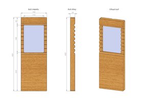Зеркало Волна из массива дуба-2