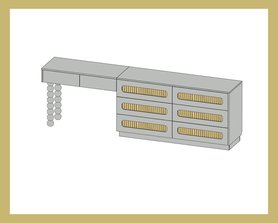 Комод ротанг Луми + Консоль на ножках Бусы Арт.8284-1