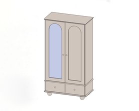 Шкаф детский с зеркалом на ножках шар-1