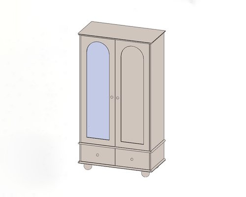 Шкаф детский с зеркалом на ножках шар