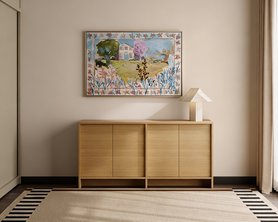 Высокая тумба Cabinet из шпона дуба-1