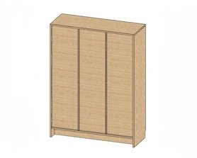 Шкаф для одежды Кабинет трехстворчатый из шпона дуба-1