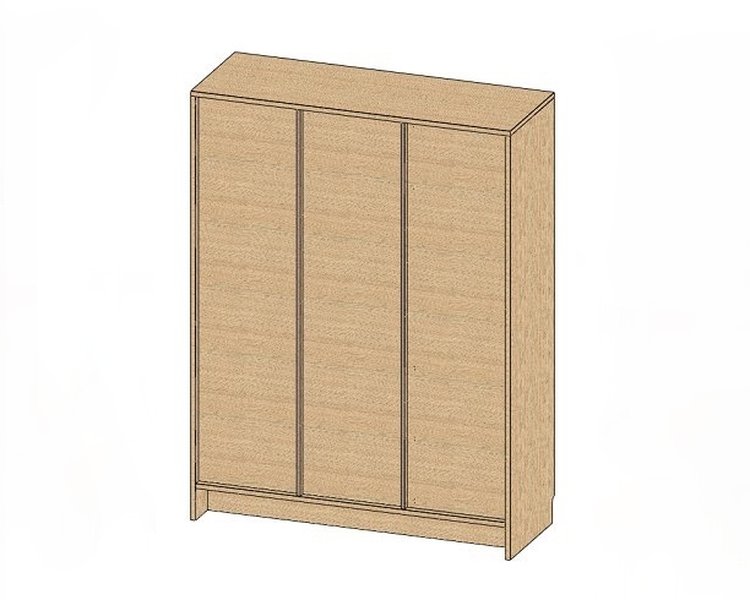 Шкаф для одежды Кабинет трехстворчатый из шпона дуба