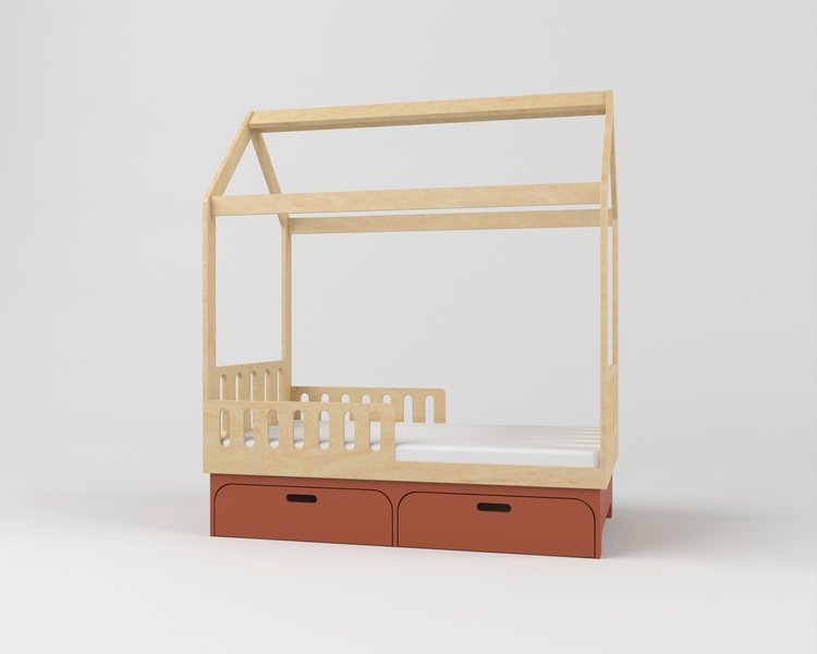 Кровать-домик с ящиками KUBI дом