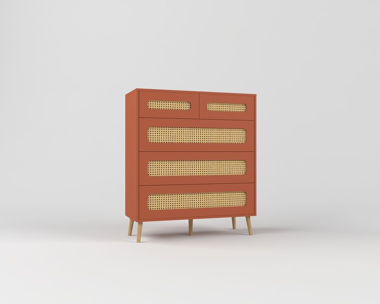 Комод высокий ротанг Луми