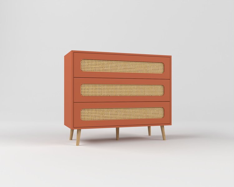 Комод ротанг Луми три ящика