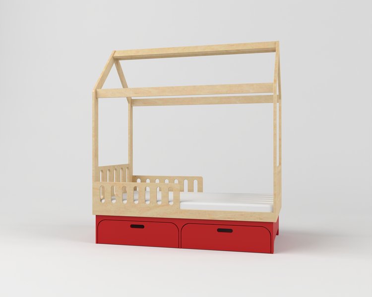 Кровать-домик с ящиками KUBI дом