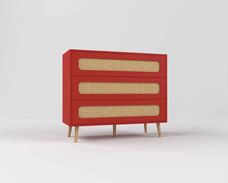 Комод ротанг Луми три ящика