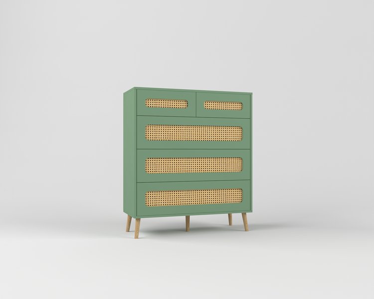 Комод высокий ротанг Луми