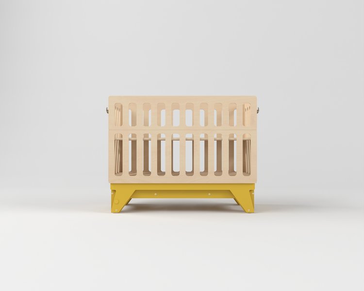 Детская кроватка для новорождённых Милки с маятниковым механизмом с откидным бортиком